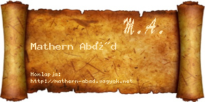 Mathern Abád névjegykártya